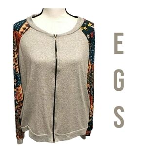 𝅺EGS zip up cardigan gray size medium